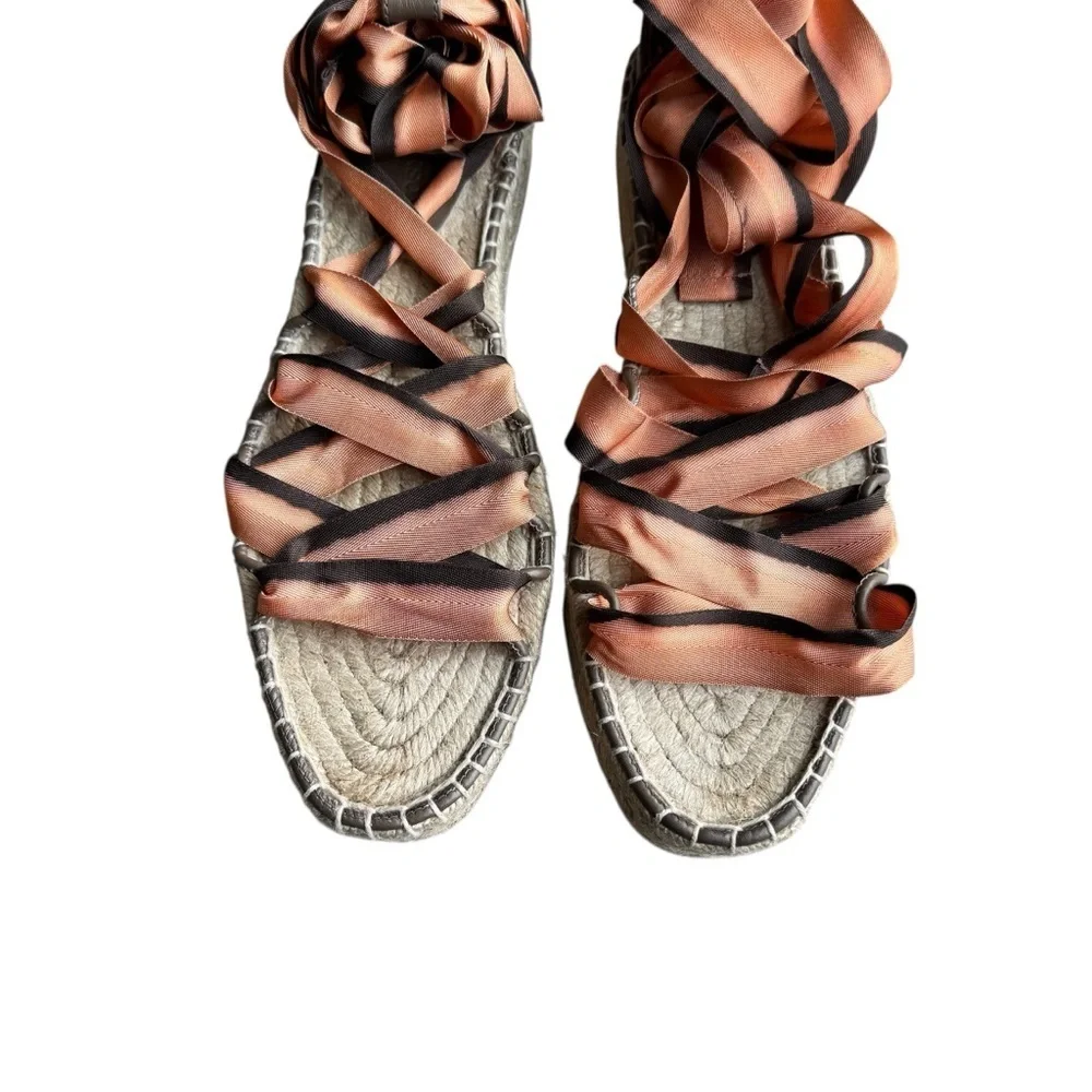 Ulla Johnson - Maya Ribbon Espadrille Nasturtium Sandals Ankle Straps Sz 37